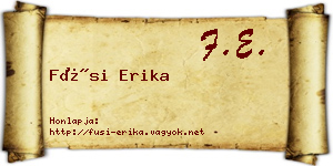 Füsi Erika névjegykártya